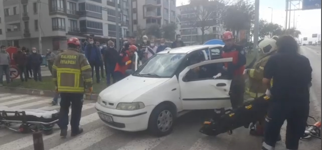 Bandırma’da  meydana gelen trafik