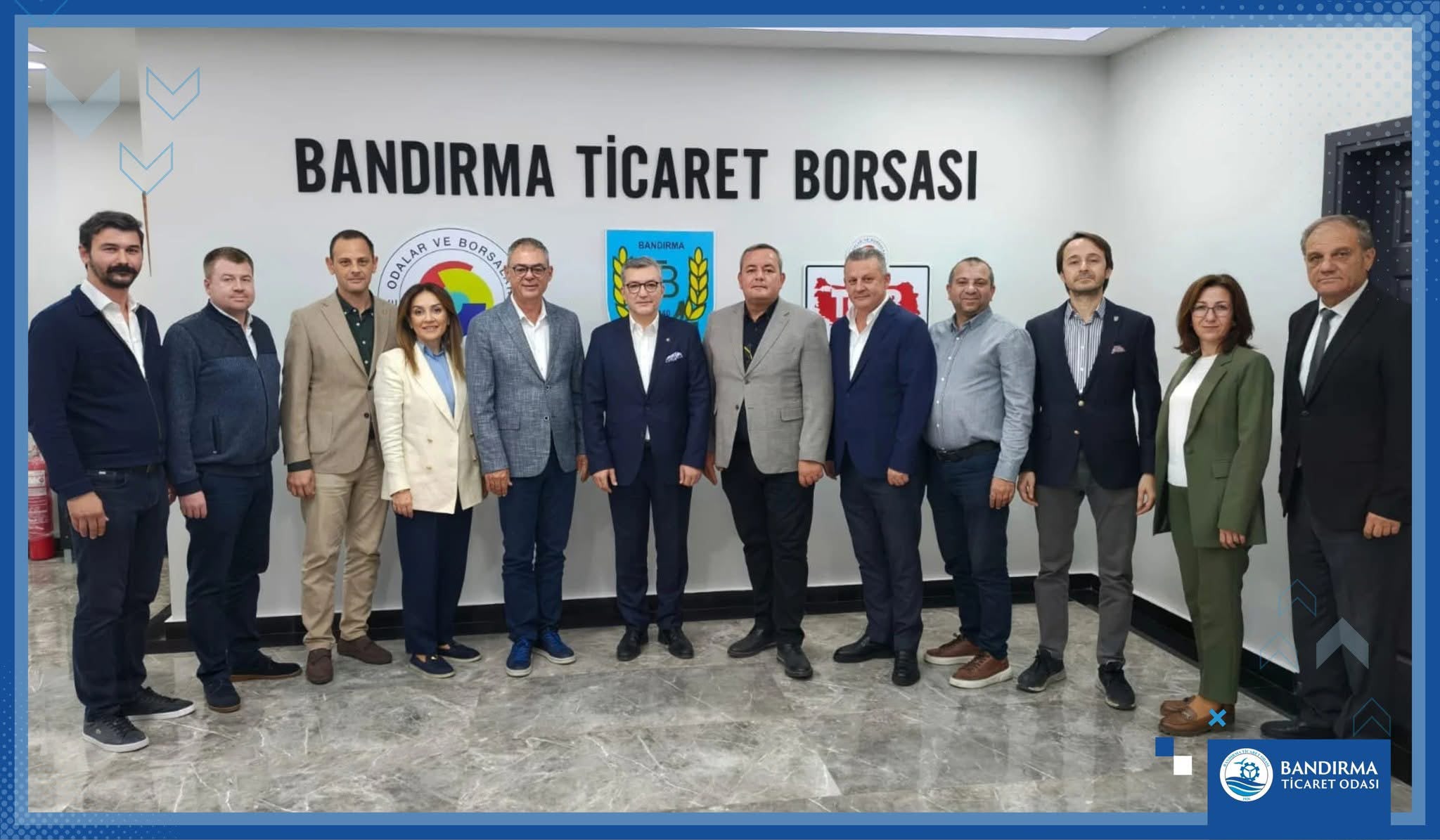 Bandırma Ticaret Odası Yönetimi, Bandırma Ticaret Borsası Başkanlığına yeniden seçilen